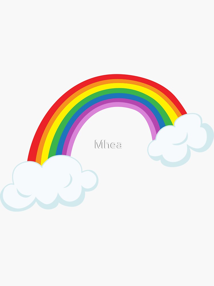 Rainbow with clouds sticker | Sticker