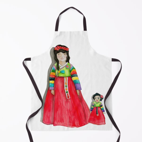 Item preview, Watercolor - Korean girl with doll designed and sold by Karolien Kenis.