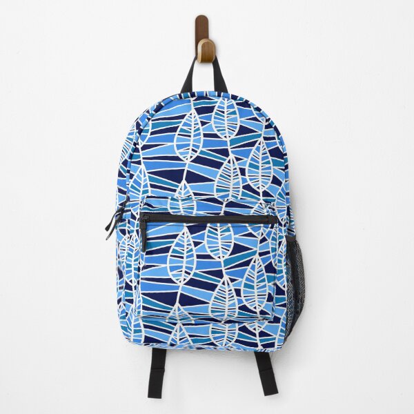 Item preview, Abstract Geometric Leaves in Blues and White designed and sold by AlteredAtelier.