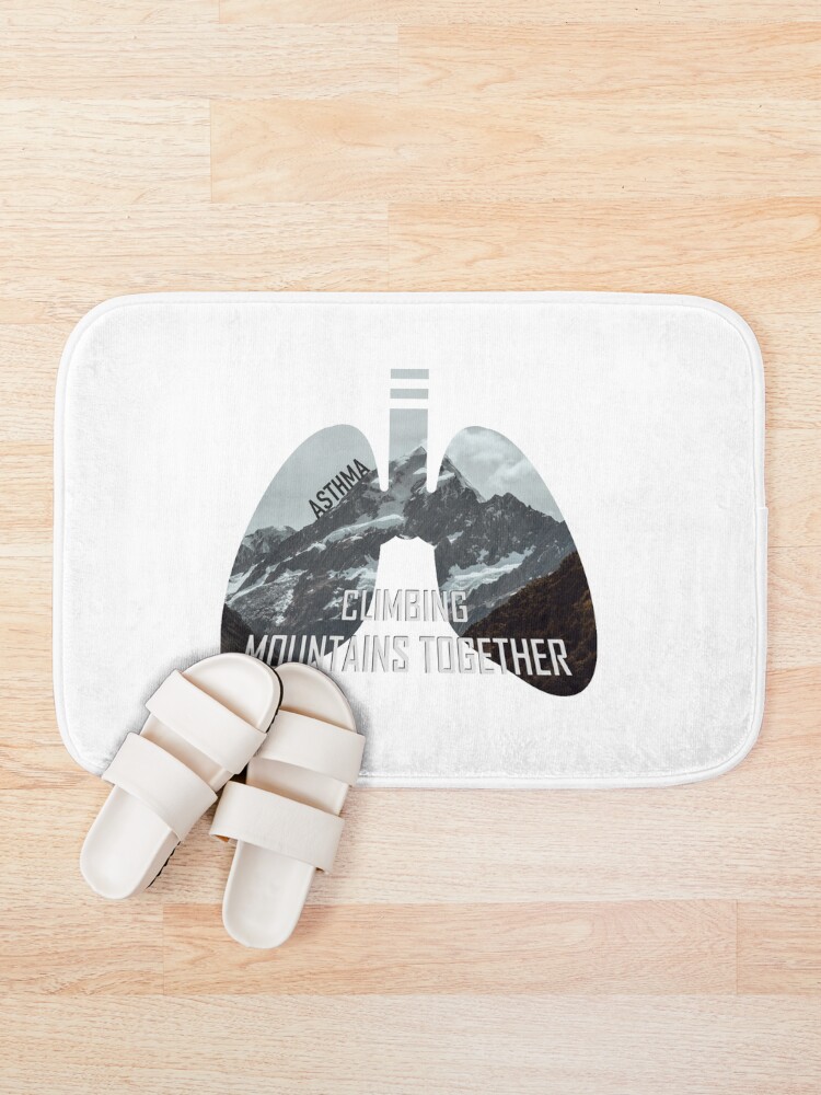 Alternate view of Asthma Climbing Mountains Together Bath Mat
