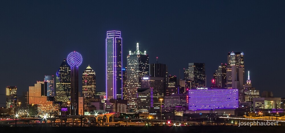 Dallas Purple Skyline By Josephhaubert Redbubble