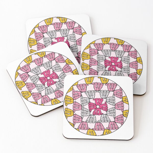 Item preview, Sticker Pink Granny Squares Crochet Yarn  designed and sold by lesfleursdumall.