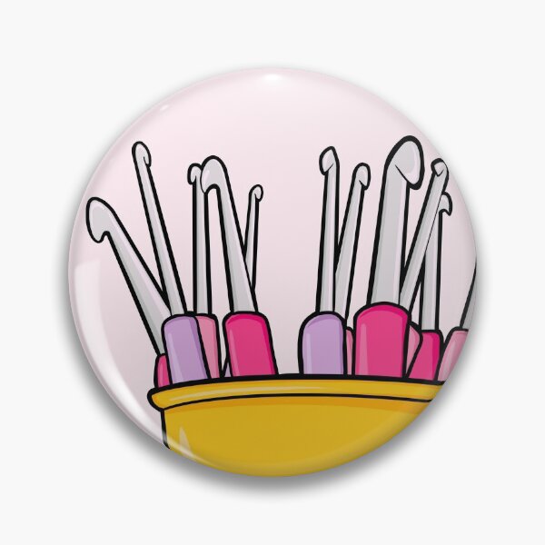 Artikelvorschau, Sticker Bucket Pink Crochet Needles Yarn entworfen und verkauft von lesfleursdumall.