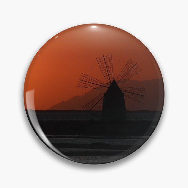 Item preview, Windmill at Sunset - Marsala in Sicily (Italy) - Europe tourism photography designed and sold by Vintage-TM.