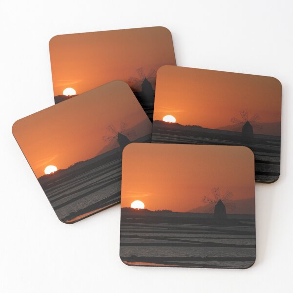 Item preview, Windmill at Sunset - Marsala in Sicily (Italy) - Europe tourism photography designed and sold by Vintage-TM.