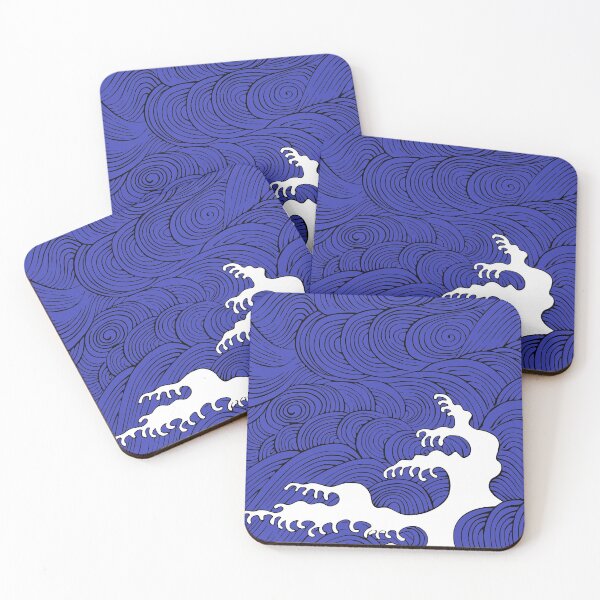 Item preview, Japanese waves - Hamonshu in blue designed and sold by MaesterAemon.