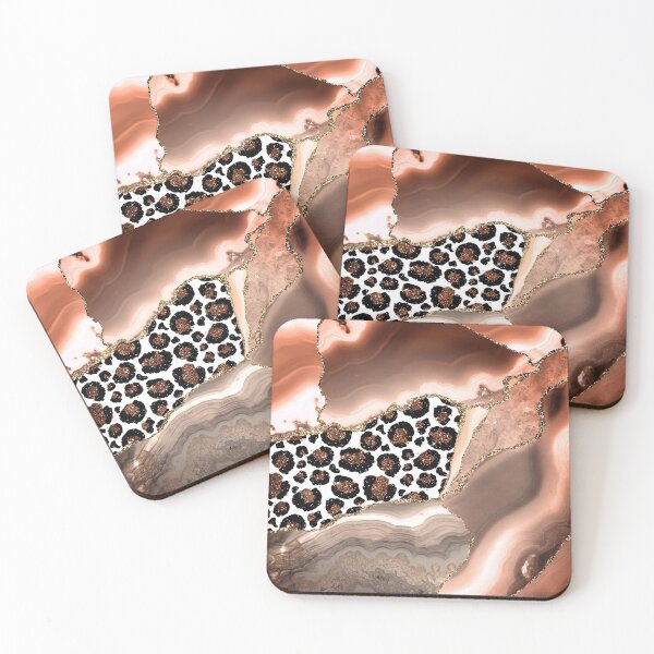 Item preview, Faux Mixed  Copper Marble And Agate Landscape With Leopard Fur designed and sold by MysticMarble.