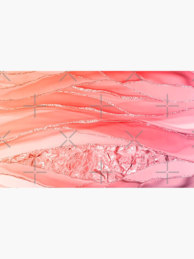 Peach Pink Blush Liquid Marble And Agate Landscape by MysticMarble