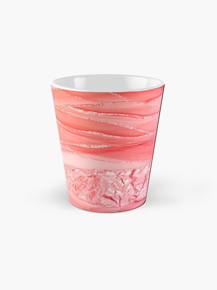 Alternate view of Peach Pink Blush Liquid Marble And Agate Landscape Mug