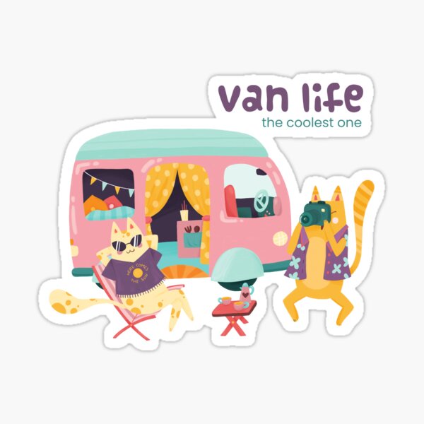 Nomad Cat Vanlife Sticker