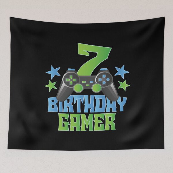 Item preview, 7th Birthday Gamer Boy 7 Years Old Video Game Lover Party print designed and sold by Grabitees.