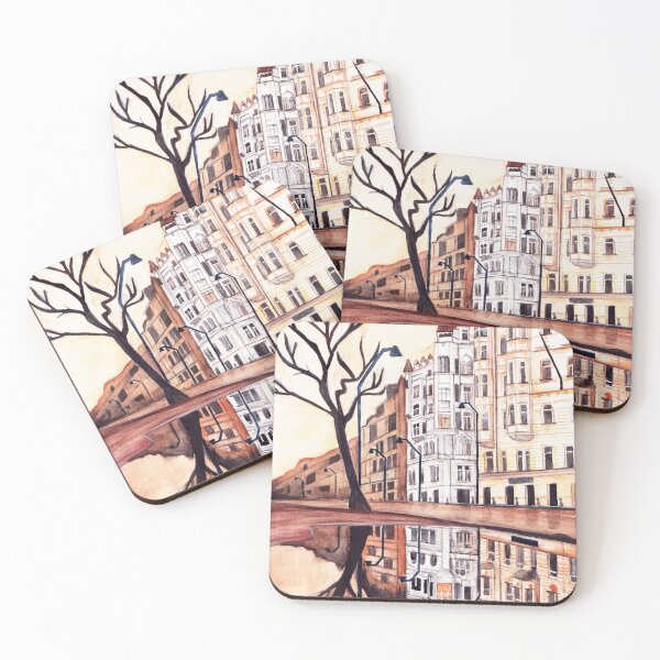 Item preview, Watercolor - London street reflection in rain puddle designed and sold by Karolien Kenis.