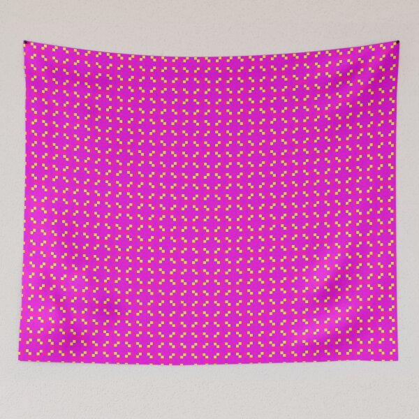Item preview, Pixel Purple Pink Yellow Designs Camouflage Repeating Retro Vintage Offset Grid Pattern designed and sold by TeachUrb.