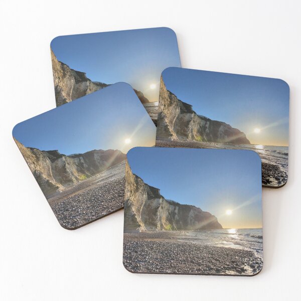 Item preview, Normandy Rocky Beach, Cliffs and Sea Coastline at Sunrise or Sunset - Magnifique Landscape Photography designed and sold by Vintage-TM.