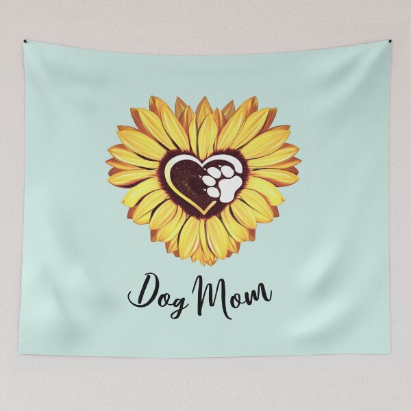Item preview, Dog mom sunflower, jellow color paw print mask, cool, cute, funny designed and sold by Collagedream.