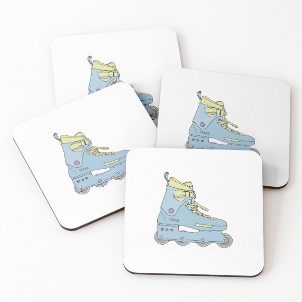 Item preview, Blue and yellow inline skate illustration designed and sold by emilyvannooij.