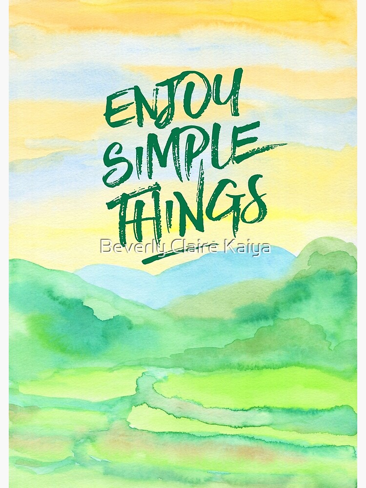 Enjoy Simple Things Rice Paddies Watercolor Painting by beverlyclaire