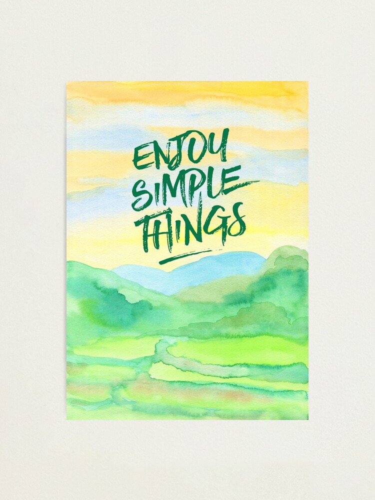 Alternate view of Enjoy Simple Things Rice Paddies Watercolor Painting Photographic Print