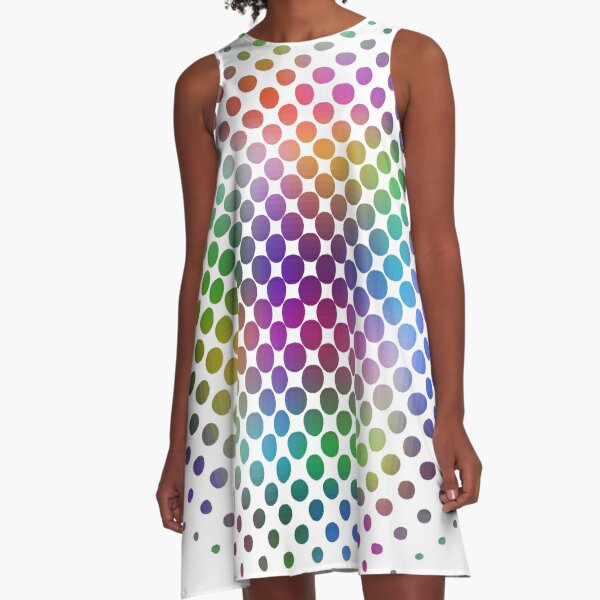 Radial Dot Gradient A-Line Dress
