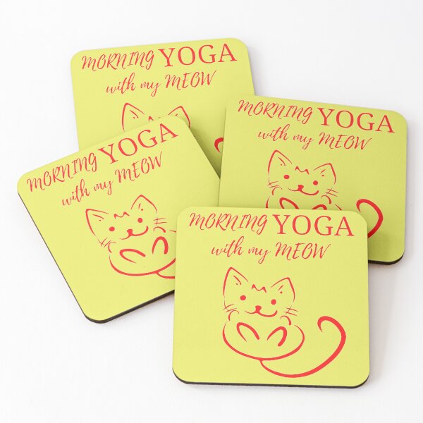 Item preview, Morning Yoga Asana Pose with my Meow designed and sold by lotusbud.