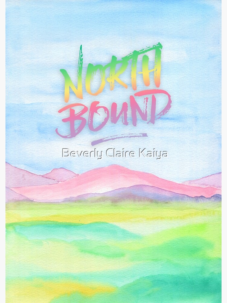 North Bound Pink Purple Mountains Watercolor Painting by beverlyclaire