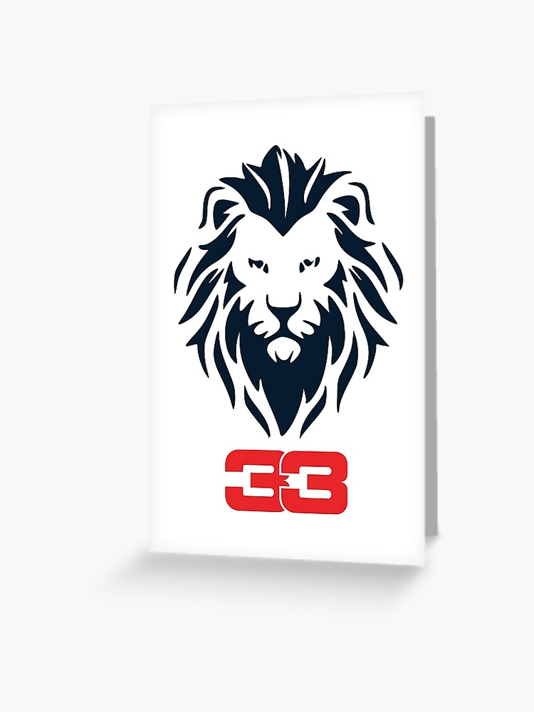 Max Verstappen 33 Formel 1 Mad Max Lion Logo F1 Auto Red Bull Racing 21 Grusskarte Von Adanicpro Redbubble