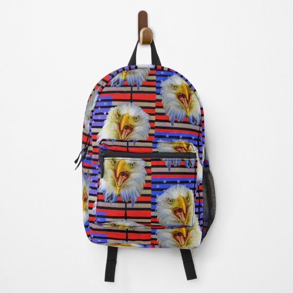 Item preview, Double Screaming Bald Eagle heads on Stars and Stripes designed and sold by Dalyndigital Photography.