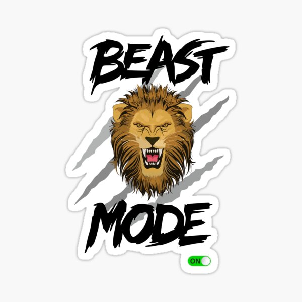"Beast Mode" Sticker by Kayustones Redbubble