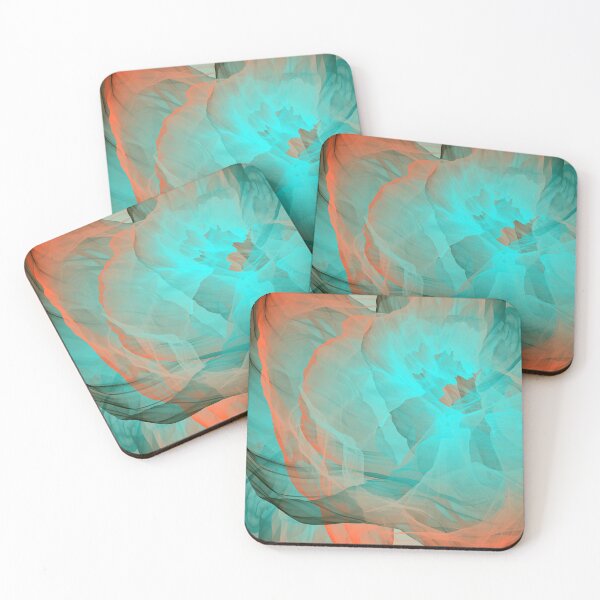 Item preview, Teal Orange Hues Abstract Smoke designed and sold by Shapes-Mania.
