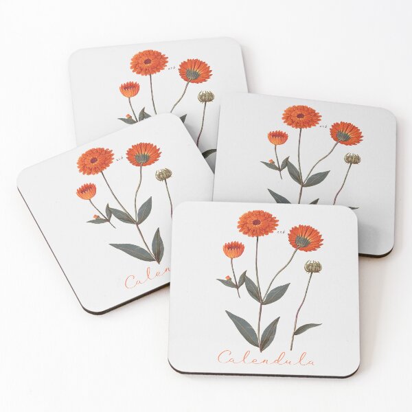 Item preview, Calendula vintage flowers designed and sold by Nyanko-Sempai.