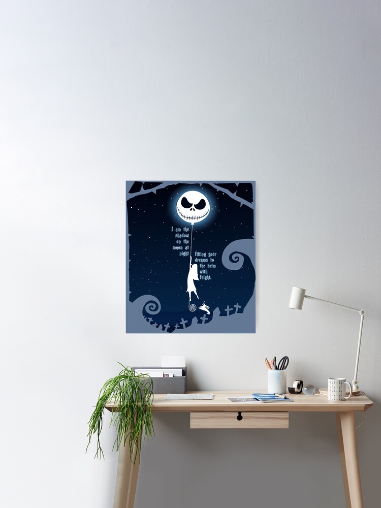 Jack Skellington and Sally - Shadow On The Moon Sticker by 11UponaTime