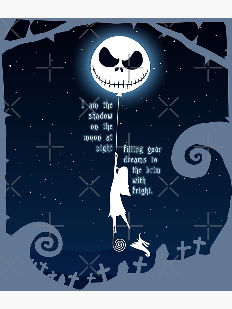 Jack Skellington and Sally - Shadow On The Moon Poster by 11UponaTime