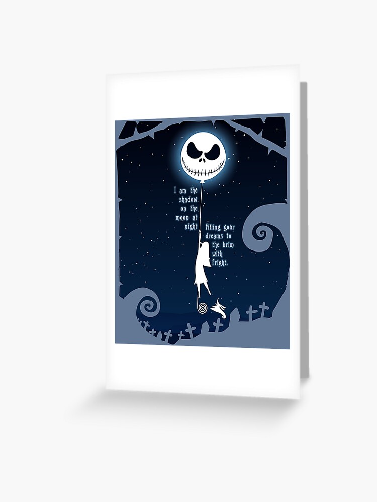 Jack Skellington and Sally - Shadow On The Moon | Greeting Card