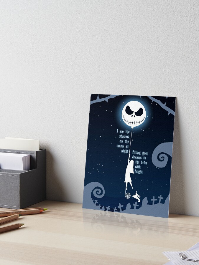 Jack Skellington and Sally - Shadow On The Moon | Art Board Print