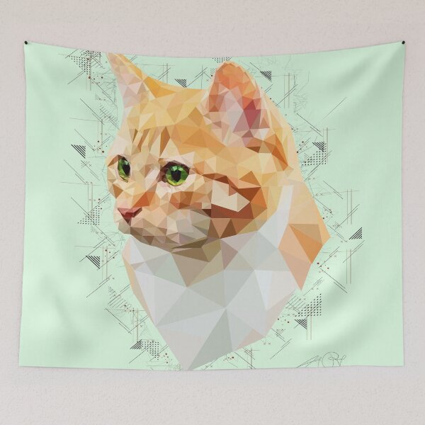 Item preview, Orange Cat (Low Poly) designed and sold by Luna Roveda.