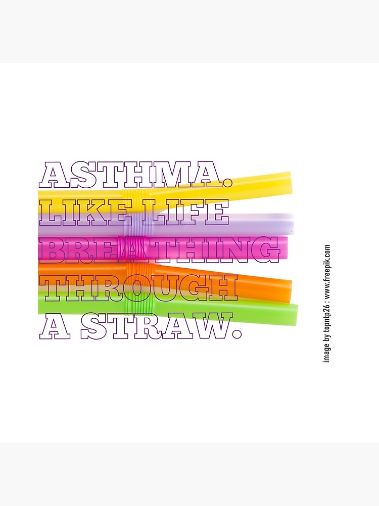 Thumbnail 4 of 4, Pillow, Asthma Life Can be Like Breathing Through a Straw designed and sold by AheadSolutions.