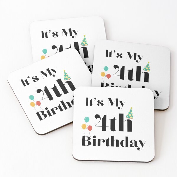 Item preview, IT'S MY 4TH BIRTHDAY designed and sold by Ashalcheema.
