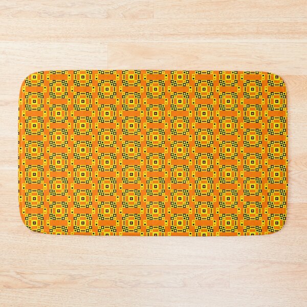 Item preview, Unique Tiger Bumblebee Pixel Orange Yellow and Black Designs Camouflage Repeating Retro Vintage Offset Grid Patterns designed and sold by TeachUrb.