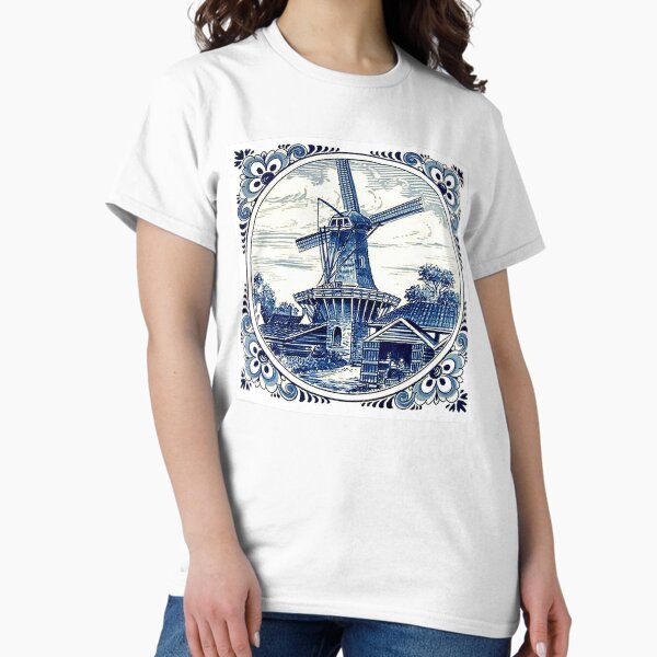 Item preview,  DUTCH BLUE DELFT : Vintage Windmill  Print designed and sold by posterbobs.