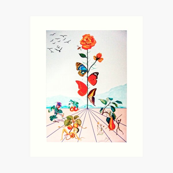 Aperçu de l'œuvre Papillon Rose: Peinture Dali Abstraite Vintage créée et vendue par magicmagnet.