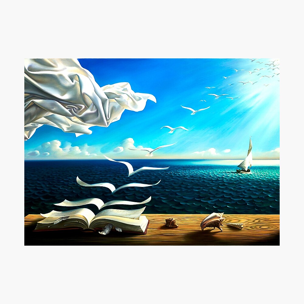 Forstyrre Grusom Seaport Book to birds: Vintage Fantasy Surreal Print by Dali" Poster for Sale by  magicmagnet | Redbubble