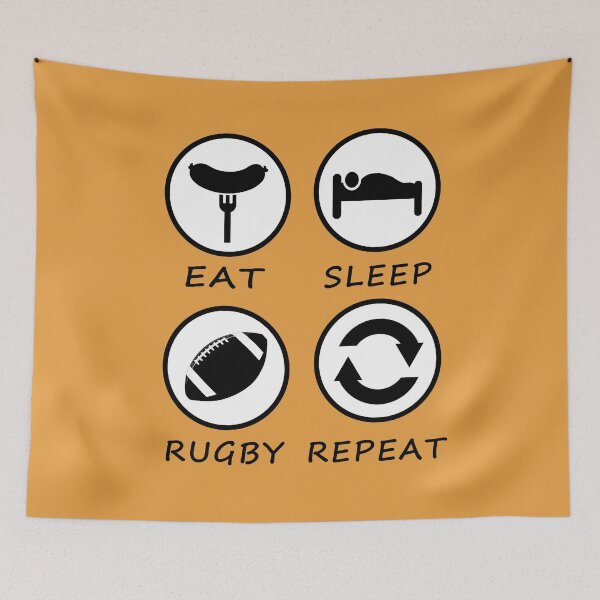 Item preview, Eat Sleep Rugby Repeat designed and sold by teledesign.