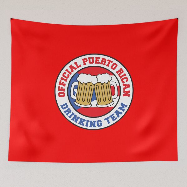 Item preview, Official Puerto Rican Drinking Team Featuring Flag Of Puerto Rico And Beers designed and sold by jaycartoonist.