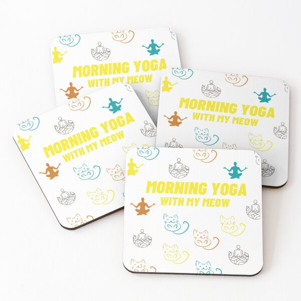 Item preview, Morning Yoga Asana Poses with my Meow designed and sold by lotusbud.