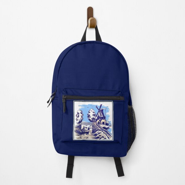 Item preview, DUTCH BLUE DELFT : Vintage Windmill, Boat and Bridge Print designed and sold by posterbobs.