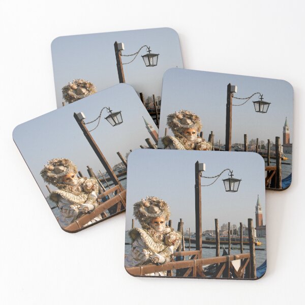 Item preview, Venice Italian Landscape with a Carnival Masked Woman - Great Europe Tourism Photography designed and sold by Vintage-TM.