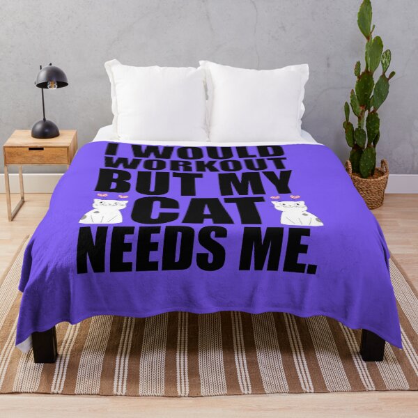 Item preview, I would workout but my cat needs me designed and sold by Suzie-Mara.