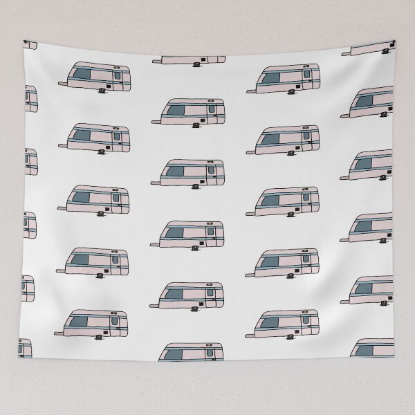 Item preview, Touring caravan, Pink and Blue designed and sold by FoxCalledThread.