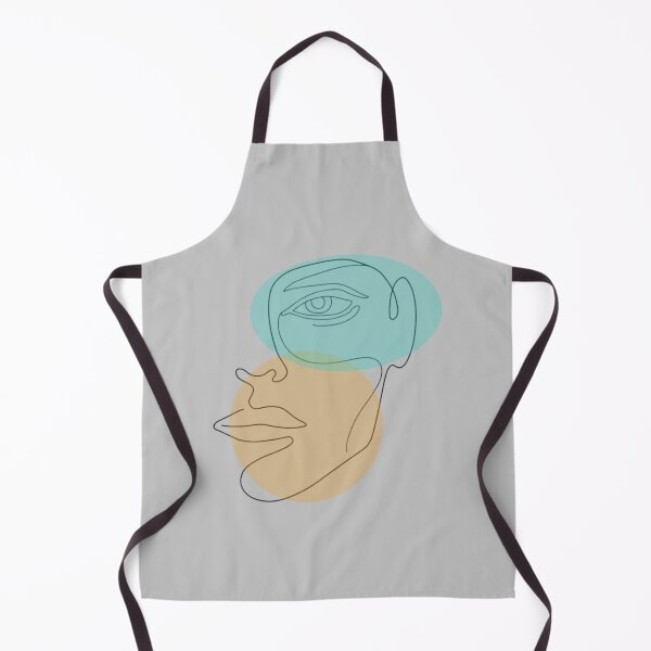 Item preview, Face sketch with orange and mint on light gray designed and sold by Ninaeva.