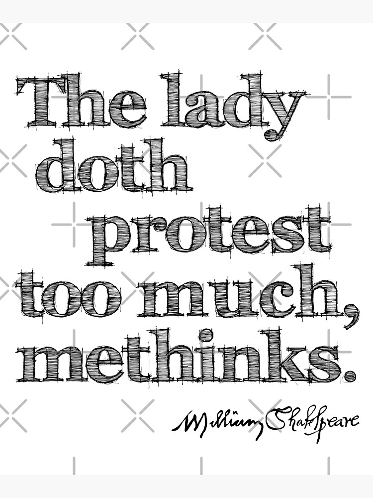 Thumbnail 5 of 5, Tote Bag, Hamlet The Lady Doth Protest Shakespeare Quote designed and sold by Styled Vintage.